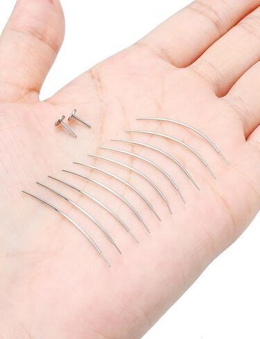 20/18G Threadless Nose Ring Earring Piercing Changing Tool Straight/Curved Surgical Steel in Saudi Arabia