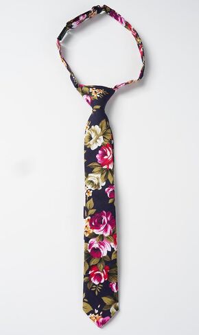 Otis & Oliver Boys Floral Tie Pre-Tied Kids Necktie Age 1-12 Adjustable Woven Cotton Church Wedding School Graduation in Saudi Arabia