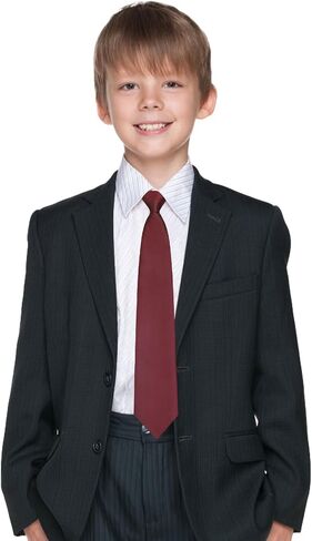 Boys Tie, Pre-tied Kids Tie Adjustable Ties for Boys Solid Color Clip on Ties for Boys School/Graduation/Wedding in Saudi Arabia