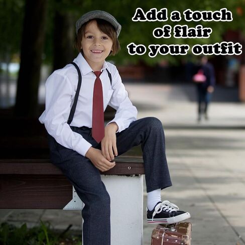 Boys Tie, Pre-tied Kids Tie Adjustable Ties for Boys Solid Color Clip on Ties for Boys School/Graduation/Wedding in Saudi Arabia