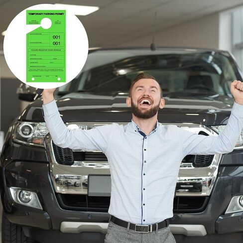 100 حزمة تصريح وقوف السيارات علامة تعليق علامات مواقف السيارات الخضراء لموقف السيارات، علامات تعليق كبيرة سميكة لوقوف السيارات، علامات تعليق تصريح وقوف السيارات المؤقتة، 4.3 * 7.8 بوصة لمرآة الرؤية الخلفية للسيارة in Saudi Arabia