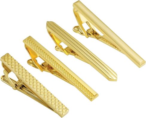 Tie Clip for Men Set, Gold Tie Bar and Tie Pin Clip for Regular Ties, Unique Mens Tie Clip Tie Clasp Suitable for Wedding Anniversary Business Professional and Best Gifts in Saudi Arabia