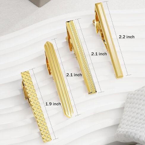 Tie Clip for Men Set, Gold Tie Bar and Tie Pin Clip for Regular Ties, Unique Mens Tie Clip Tie Clasp Suitable for Wedding Anniversary Business Professional and Best Gifts in Saudi Arabia