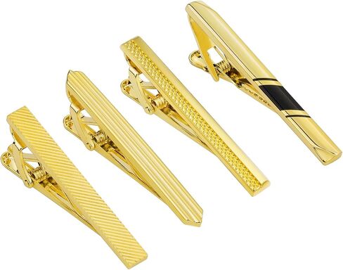 Tie Clip for Men Set, Gold Tie Bar and Tie Pin Clip for Regular Ties, Unique Mens Tie Clip Tie Clasp Suitable for Wedding Anniversary Business Professional and Best Gifts in Saudi Arabia