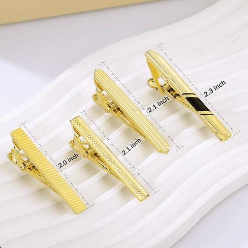Tie Clip for Men Set, Gold Tie Bar and Tie Pin Clip for Regular Ties, Unique Mens Tie Clip Tie Clasp Suitable for Wedding Anniversary Business Professional and Best Gifts in Saudi Arabia