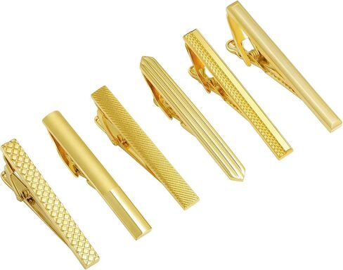 Tie Clip for Men Set, Gold Tie Bar and Tie Pin Clip for Regular Ties, Unique Mens Tie Clip Tie Clasp Suitable for Wedding Anniversary Business Professional and Best Gifts in Saudi Arabia