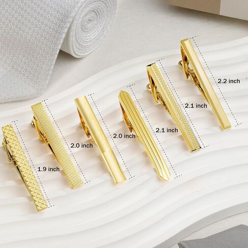 Tie Clip for Men Set, Gold Tie Bar and Tie Pin Clip for Regular Ties, Unique Mens Tie Clip Tie Clasp Suitable for Wedding Anniversary Business Professional and Best Gifts in Saudi Arabia