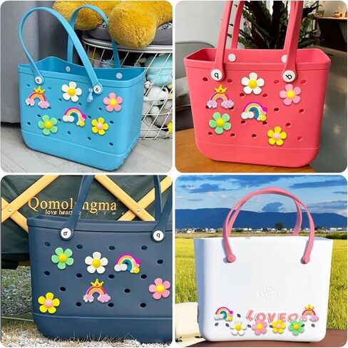 Charms for Bogg Bag, Flowers Charms Compatible with Bogg Bag & Simple Modern Beach Totes, Accessories for Bogg Bag, Bogg Accessories Inserts Gifts for Women Girl in Saudi Arabia