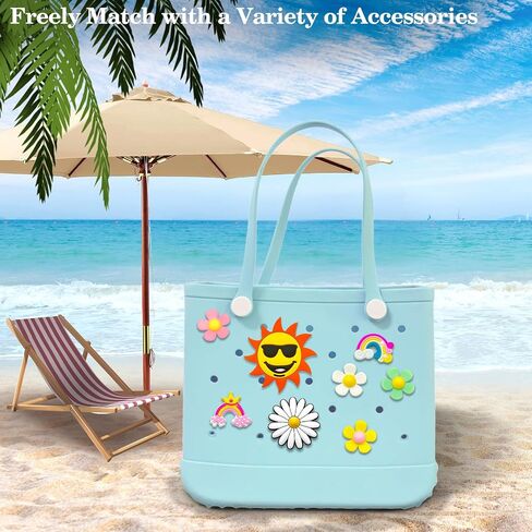 Charms for Bogg Bag, Flowers Charms Compatible with Bogg Bag & Simple Modern Beach Totes, Accessories for Bogg Bag, Bogg Accessories Inserts Gifts for Women Girl in Saudi Arabia