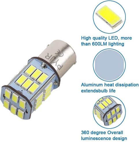 1157 لمبة LED بيضاء، Bay15d Led 12V 5W لمبة، DC10-30V 6000K 800 Lm للذيل/الفرامل، ضوء احتياطي، للسيارة، RV، مقطورة، قارب، دراجة نارية. (عبوة من 2) in Kuwait