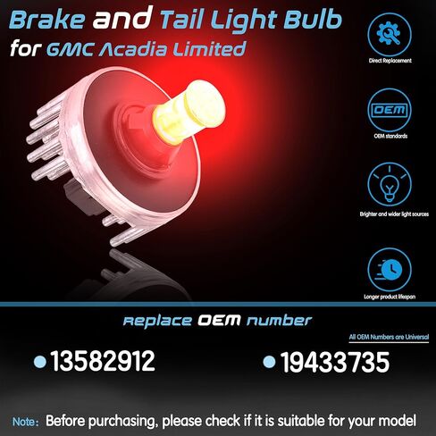 13582912 لمبة إضاءة الفرامل والذيل مناسبة لـ 2013-2016 GMC Acadia لعام 2017 GMC Acadia Limited المصابيح الخلفية للمكابح الخلفية استبدال 19433735 13582912 in Kuwait