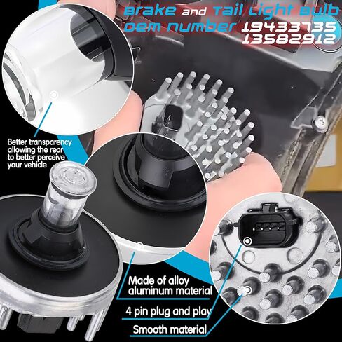 13582912 لمبة إضاءة الفرامل والذيل مناسبة لـ 2013-2016 GMC Acadia لعام 2017 GMC Acadia Limited المصابيح الخلفية للمكابح الخلفية استبدال 19433735 13582912 in Kuwait