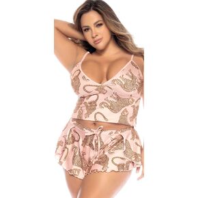 Mapalé by Espiral Women's Plus Size 7520x Two Piece Pajama Set. Top and Shorts