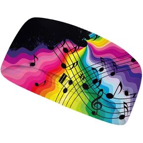 عصابة رأس Forchrinse Music Note العصابة للنساء والرجال غير قابلة للانزلاق، عصابة رأس للتمرين واللياقة البدنية والجري واليوجا