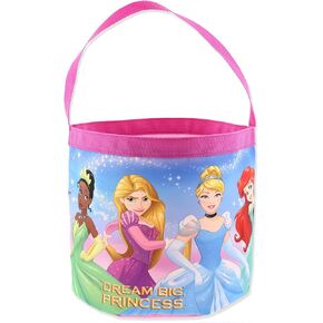 Disney Princess Girls Collapsible Nylon Gift Basket Bucket Tote Bag