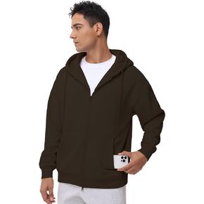 THE GYM PEOPLE Men's Full Zip Fleece Hoodie Jacket Loose Fit Soft Sweatshirts with Pockets Drawstring
