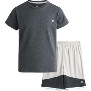 RBX Boys' Activewear Short Set - Short Sleeve T-Shirt and Gym Shorts Performance Set (4-12)