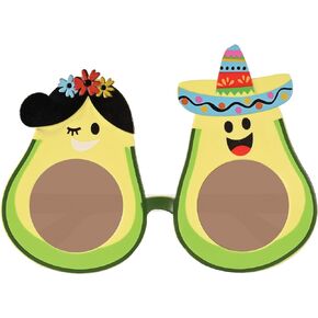 Beistle Avocado Eyeglasses, Set of 2 Mexican Fiesta Party Supplies, Taco Tuesday, Cinco De Mayo Accessories