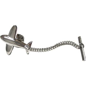Silver Toned Plane Tie Tack