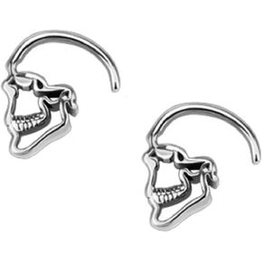 Pierced Owl - 316L Surgical Steel Skull Hanging Taper Plugs, Sold as a Pair