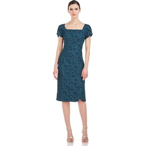 JS Collections Women's Square Neck Cocktail Dress