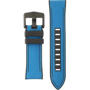 Blue Nylon over Black Rubber Strap with Black Stitching (ICE-SAR Series) - 24mm 24mm / Blue / Rubber
