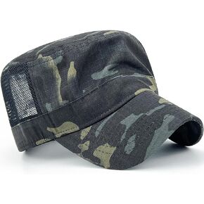 Loneshark Mens Waterproof Camo Cadet Army Hats American Flag Buckle Womens Quick Dry Flat Top Military OCP Patrol Corps Caps