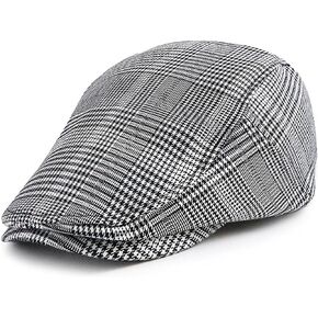 Vintage Plaid Newsboy Flat Cap Beret Ivy Driver's Hat
