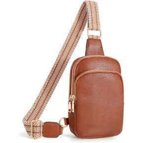 JASGOOD Crossbody Sling Bag for Women Trendy PU Leather Chest Pack Bag with Anti Theft Pocket and Adjustable Strap
