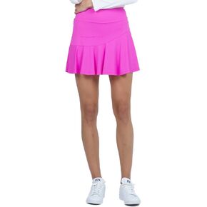 IBKUL Athleisure Wear Sun Protective UPF 50+ Icefil Cooling Tech Quick-Dry Flounce Skort with Back Pockets - 20000 Hot Pink Solid M
