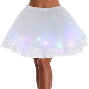 Vintage Light up Tutu Skirt Tulle Bubble Ballet Tutu Skirt Dance Costume Accessories for Women and Girls