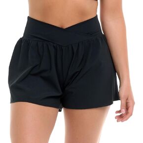 قفاز الجسم النسائي القياسي Cozumel Solid 1.5" Vapor Boardshort مع حزام خصر محبوك