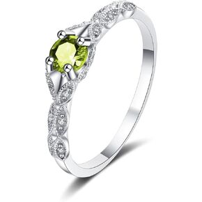 925 Sterling Silver Court Style Ring for Women, Fashion Amethyst/Peridot/Garnet Rings, Lovely Anniversary, Birthday, Valentine’s Day Present