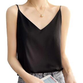 8 Colors Fashion Silky Camisole Women's Inner with White Bottoming Satin Top Summer V-Neck Thin Section