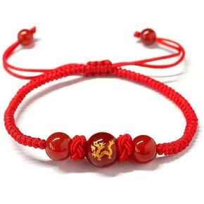 2024 New Year of Dragon Red String Bracelet, Adjustable Zodiac Dragon Charm Bracelet Chinese Animal Good Luck Bracelet Feng Shui Red Rope Bracelet Jewelry Gifts for Women Men