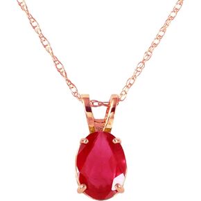 Galaxy Gold GG 1 ct 14k Solid Rose Gold Necklace Oval-shaped Ruby Pendant