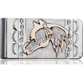 $150Tag 12ktGF Silver Horse Head Certified Navajo Native American Money Clip 11252 Made by Loma Siiva