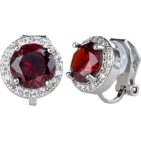Aloha Earrings Round Halo Crystal Clip On Stud Earrings