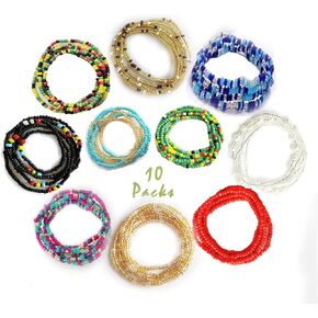 INKERSCOOP مجموعة خرز الخصر الأفريقي سلسلة خرز الخصر مع حجم كبير خرز الخصر للنساء إكسسوارات بيكيني للشاطئ سلسلة البطن in Kuwait