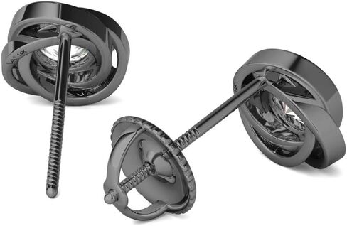 فاريا 14 قيراط الذهب الأسود / الروديوم أقراط الماس (1/2 قيراط tw AGS معتمد GH+/SI2-I1+) in Kuwait