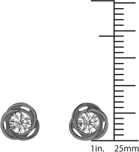 فاريا 14 قيراط الذهب الأسود / الروديوم أقراط الماس (1/2 قيراط tw AGS معتمد GH+/SI2-I1+) in Kuwait