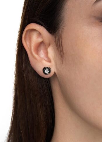 فاريا 14 قيراط الذهب الأسود / الروديوم أقراط الماس (1/2 قيراط tw AGS معتمد GH+/SI2-I1+) in Kuwait