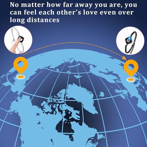 مجموعة مجوهرات اساور تعمل باللمس لمسافات طويلة، سوار الحب الذكي عن بعد، ارسل اس او اساور العلاقات للازواج والاحباء والعائلة والاصدقاء والمهرجانات وهدايا عيد الحب، فضي in Kuwait