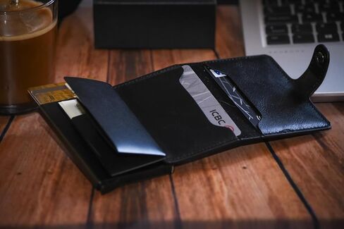 minimalist wallet for men - Card Holder - slim wallet for men and woman - rfid wallet Protected blocking -money clip - window id - box gift in Saudi Arabia