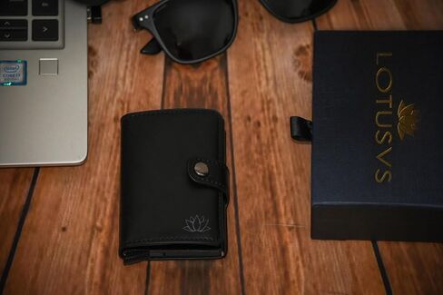 minimalist wallet for men - Card Holder - slim wallet for men and woman - rfid wallet Protected blocking -money clip - window id - box gift in Saudi Arabia