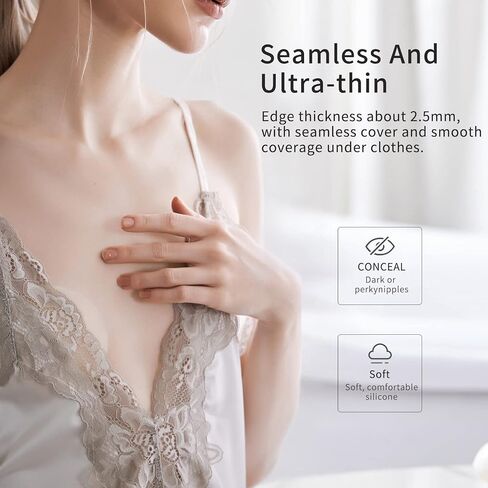 BEWTEIM Women Invisible Nipple Covers Reusable, Adhesive Silicone Nipple Pasties, Sticky Breast Covers Breast Petals in Saudi Arabia