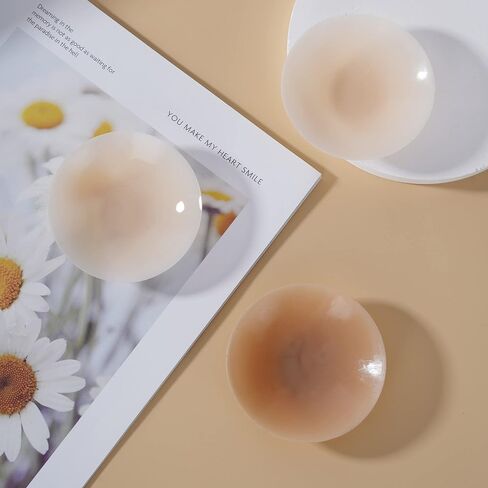 BEWTEIM Women Invisible Nipple Covers Reusable, Adhesive Silicone Nipple Pasties, Sticky Breast Covers Breast Petals in Saudi Arabia
