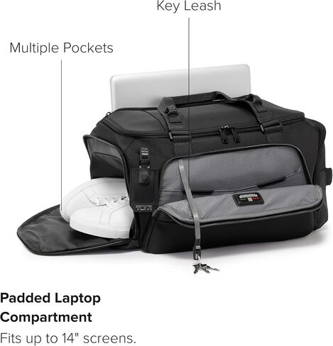 TUMI - Alpha Bravo Mason Duffel - Medium Travel Duffel Bag - With TUMI Tracer - Overnight Bag - 11.0" X 19.5" X 10.3" - Grey/Black in Saudi Arabia