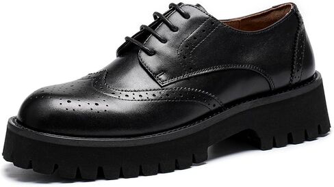 BEAU TODAY Platform Oxfords for Women, Oxford Shoes for Women, Chunky Leather Lace Up Oxford Shoes, Casual Comfort Business Work Office Dress Shoes in Saudi Arabia