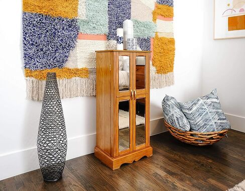 Hives & Honey Chelsea Mirrored Armoire Jewelry Cabinet, Walnut in Kuwait